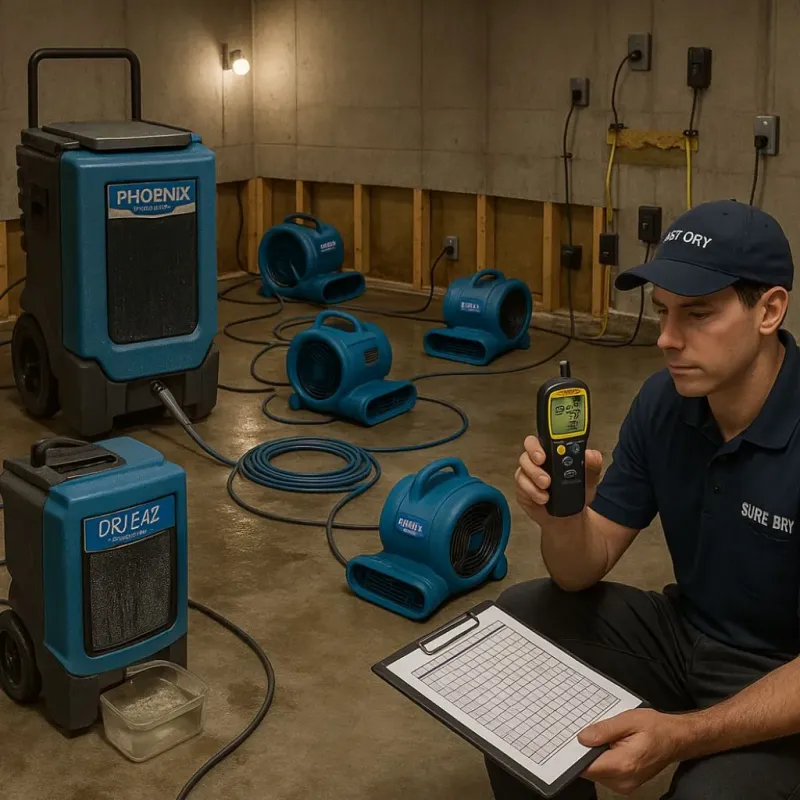 Structural Drying and Dehumidification process in Strafford County, NH